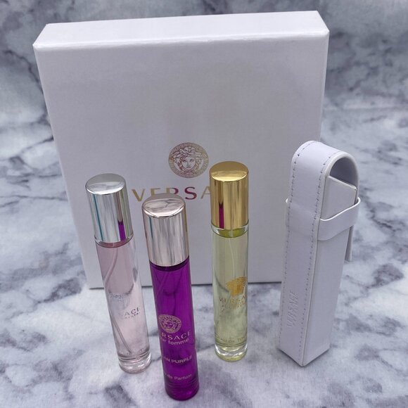 Versace Gift Set-White Pouch,Bright Crystal,Eros,Dylan-10ml,0.3oz-4pc-BOXED-NEW - Picture 9 of 16